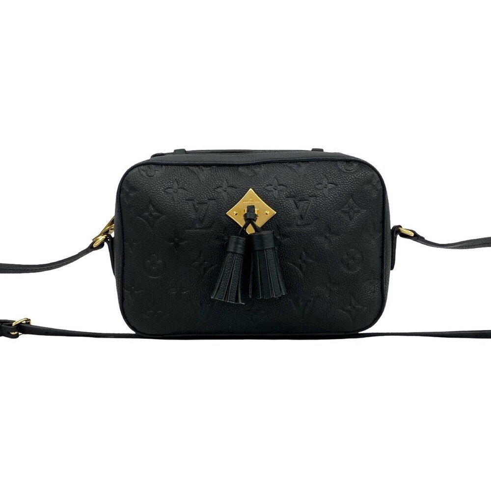 LOUIS VUITTON Saint-Onge Monogram Empreinte Leather Shoulder Bag, Noir Black ...